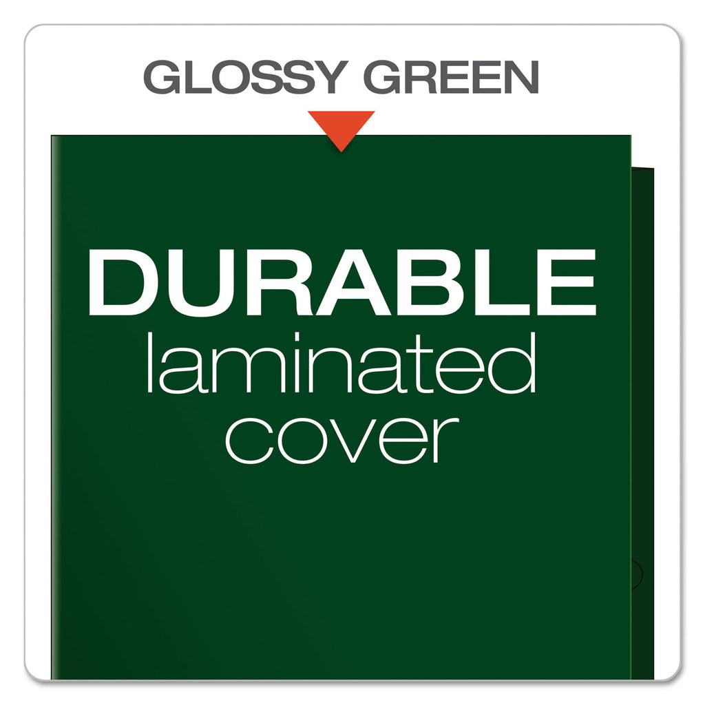 High Gloss Laminated Paperboard Folder, 100-Sheet Capacity, 11 x 8.5, Green, 25/Box