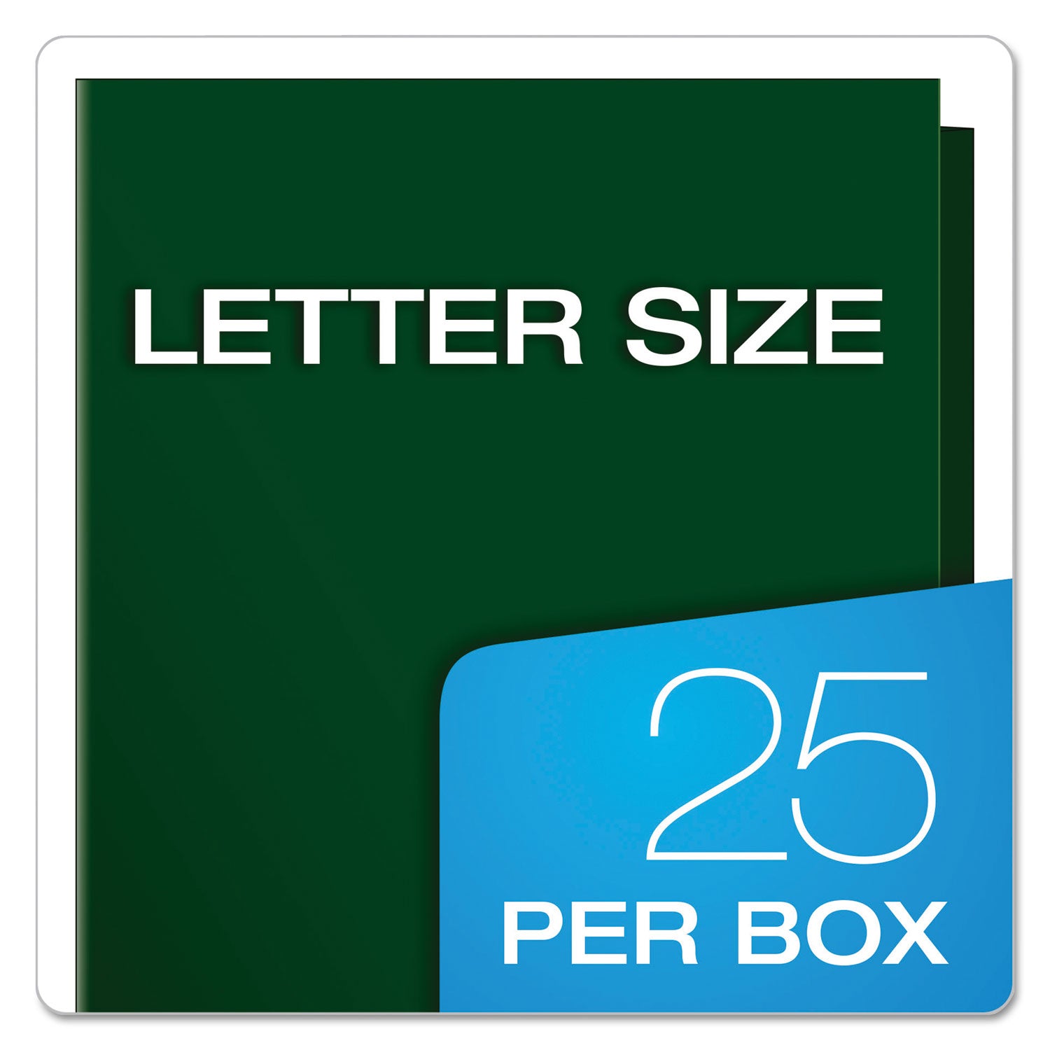 High Gloss Laminated Paperboard Folder, 100-Sheet Capacity, 11 x 8.5, Green, 25/Box - 