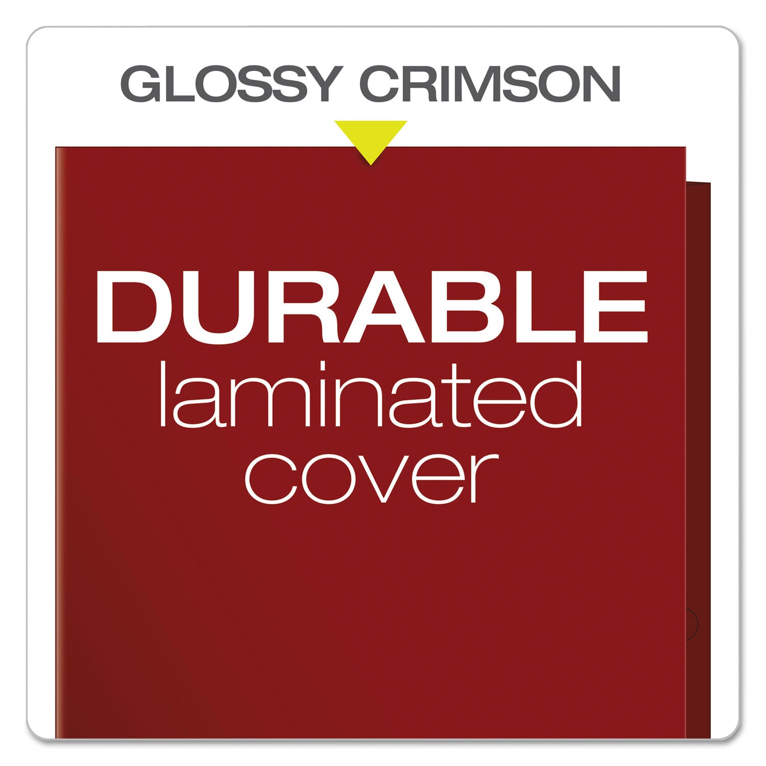 High Gloss Laminated Paperboard Folder, 100-Sheet Capacity, 11 x 8.5, Crimson, 25/Box - 