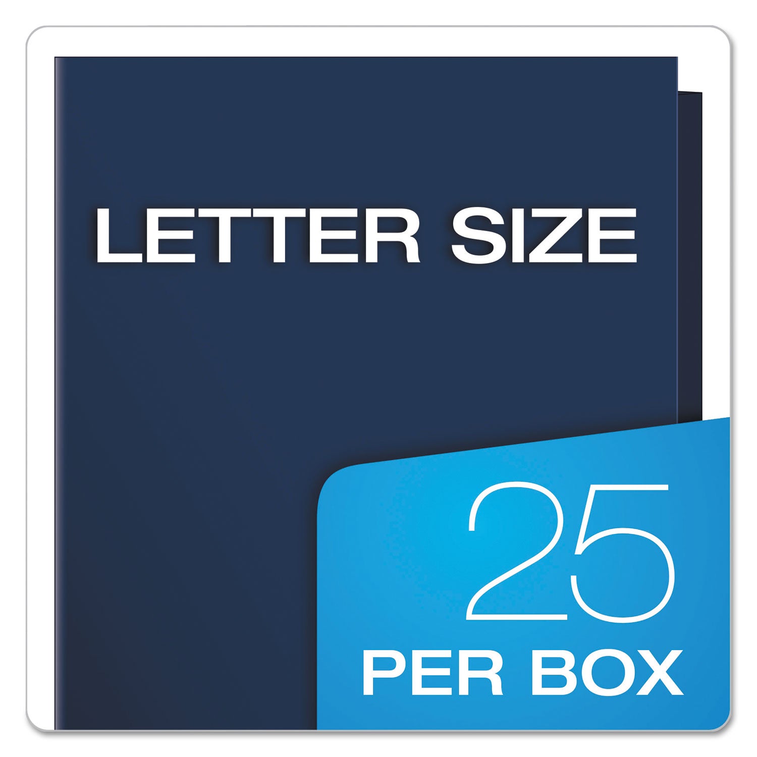 High Gloss Laminated Paperboard Folder, 100-Sheet Capacity, 11 x 8.5, Navy, 25/Box - 