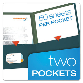 Earthwise by Oxford 100% Recycled Paper Twin-Pocket Portfolio, 100-Sheet Capacity, 11 x 8.5, Blue, 25/Box