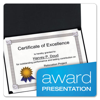 Certificate Holder, 11.25 x 8.75, Black, 5/Pack - 