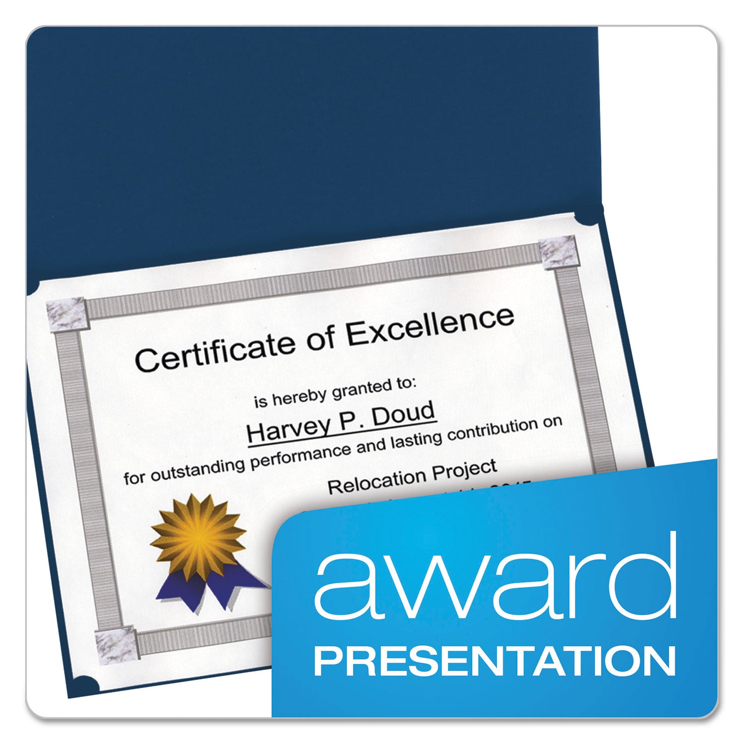 Certificate Holder, 11.25 x 8.75, Dark Blue, 5/Pack - 