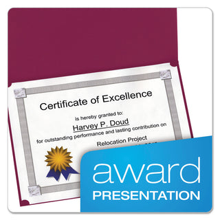 Certificate Holder, 11.25 x 8.75, Burgundy, 5/Pack - 
