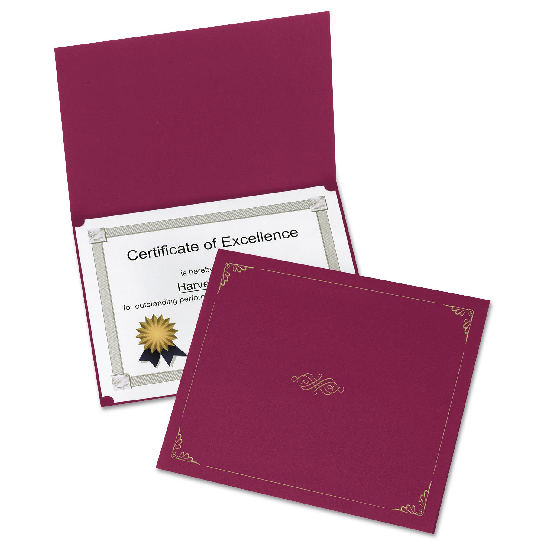 Certificate Holder, 11.25 x 8.75, Burgundy, 5/Pack - 