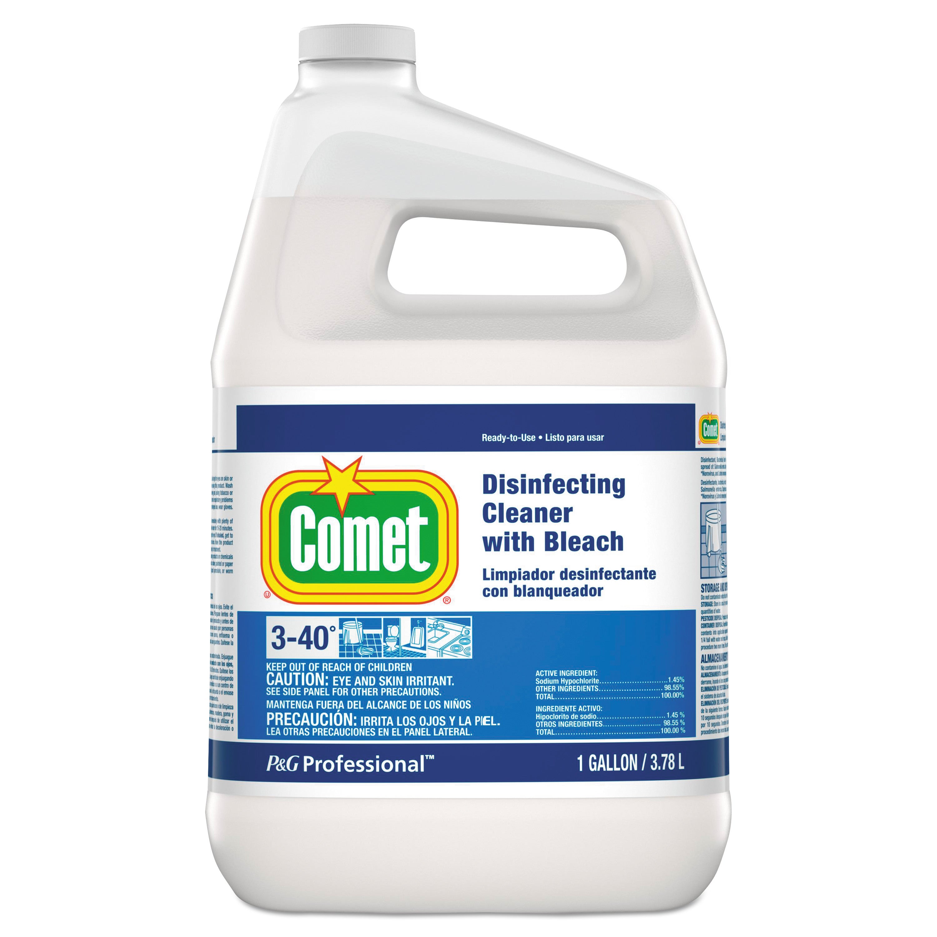 Disinfecting Cleaner with Bleach, 1 gal Bottle - 