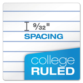 Double Sheet Pads, Medium/College Rule, 100 White 8.5 x 11.75 Sheets - 