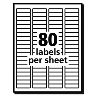 White Address Labels w/ Sure Feed Technology for Laser Printers, Laser Printers, 0.5 x 1.75, White, 80/Sheet, 250 Sheets/Box
