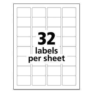 Durable Permanent ID Labels with TrueBlock Technology, Laser Printers, 1.25 x 1.75, White, 32/Sheet, 50 Sheets/Pack