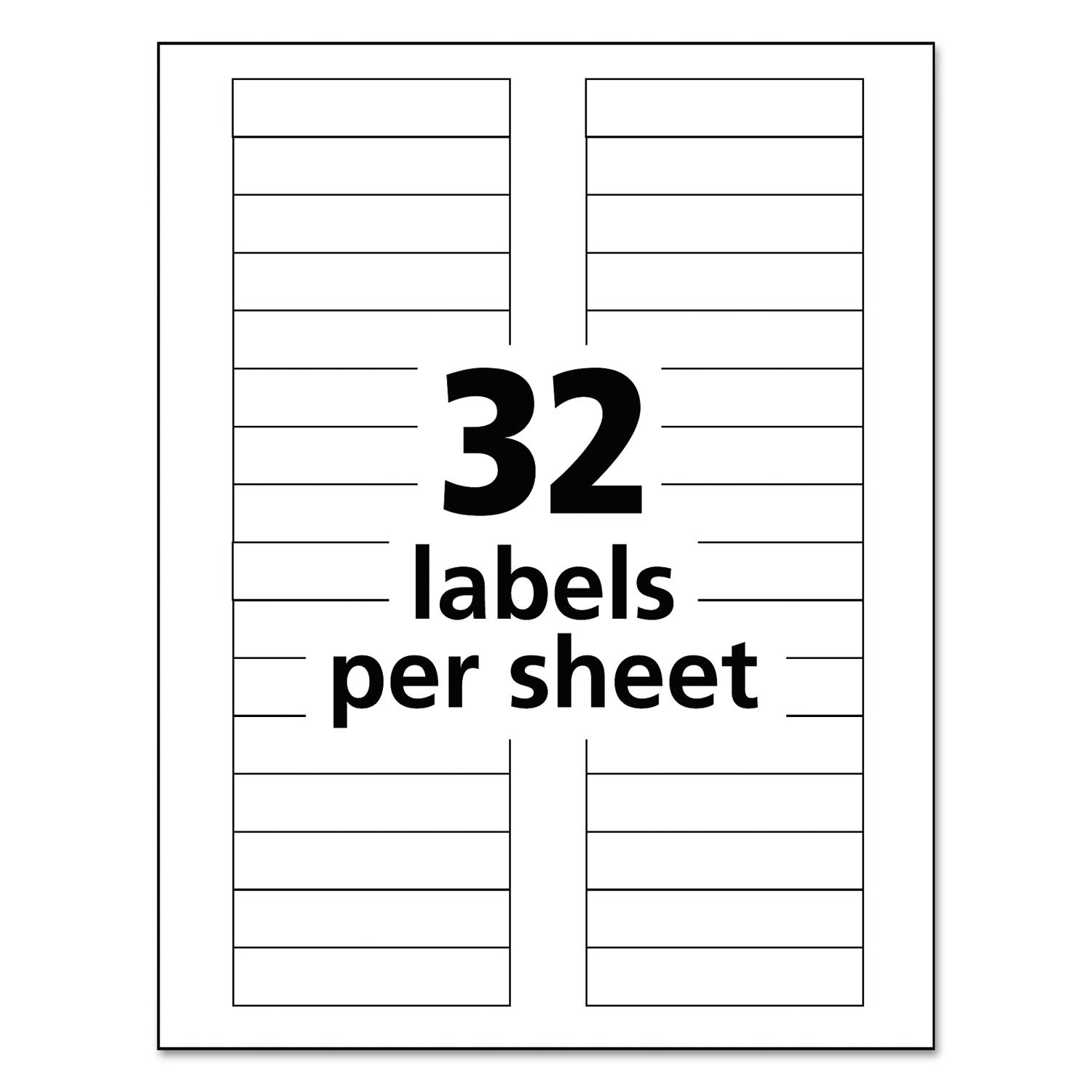 Durable Permanent ID Labels with TrueBlock Technology, Laser Printers, 0.63 x 3, White, 32/Sheet, 50 Sheets/Pack