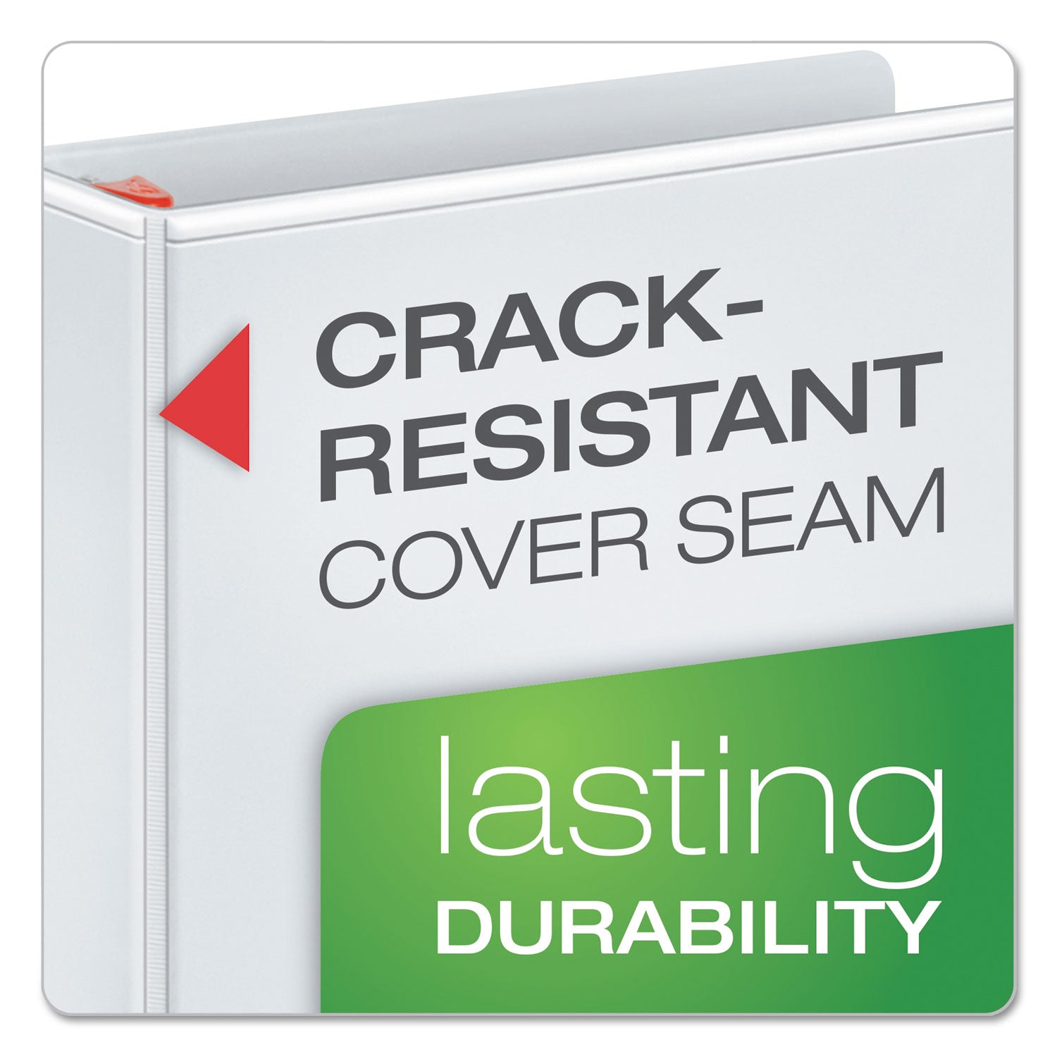 XtraLife ClearVue Non-Stick Locking Slant-D Ring Binder, 3 Rings, 1" Capacity, 11 x 8.5, White - 