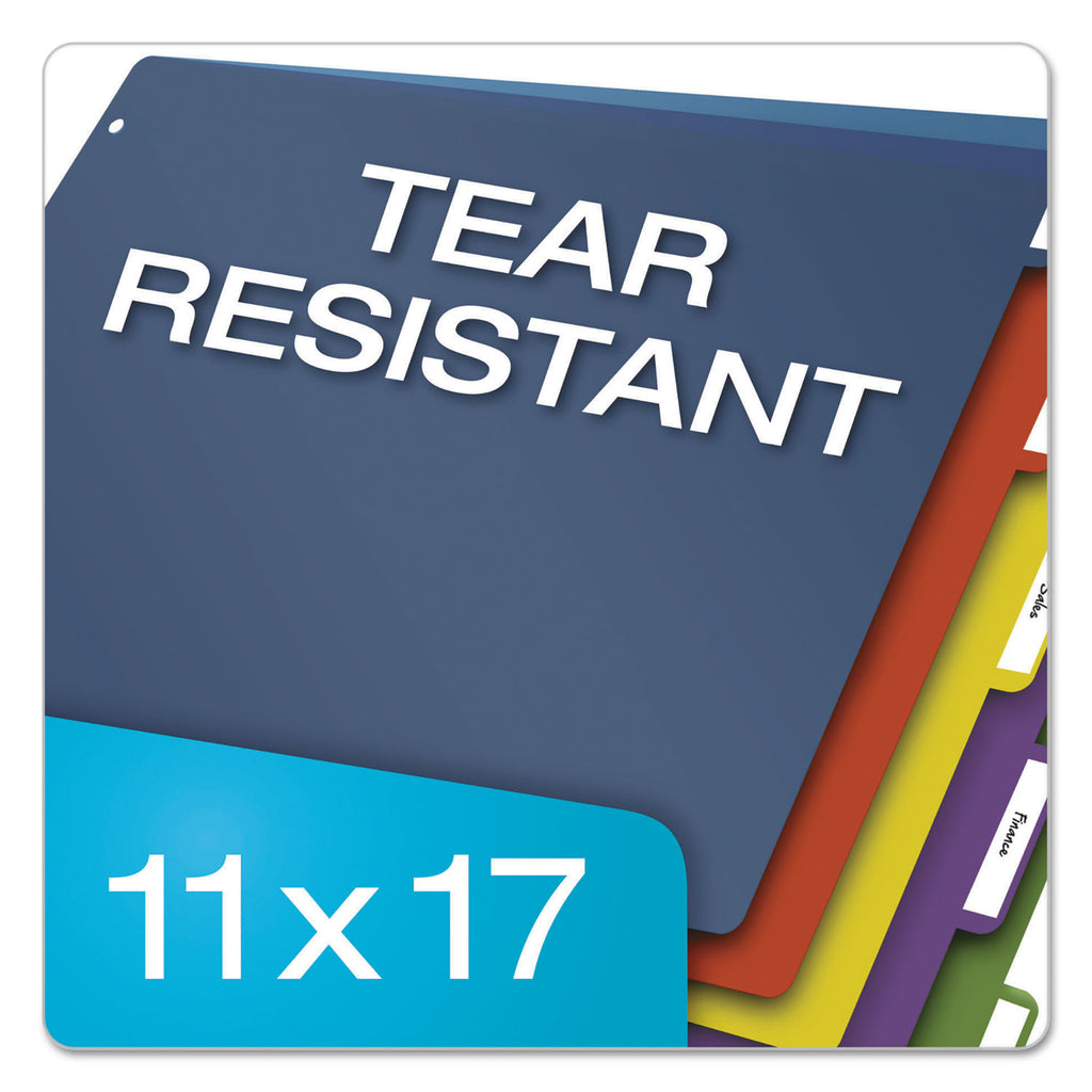 Tabloid-Size Poly Index Divider, 5-Tab, 11 x 17, Assorted, 1 Set - 