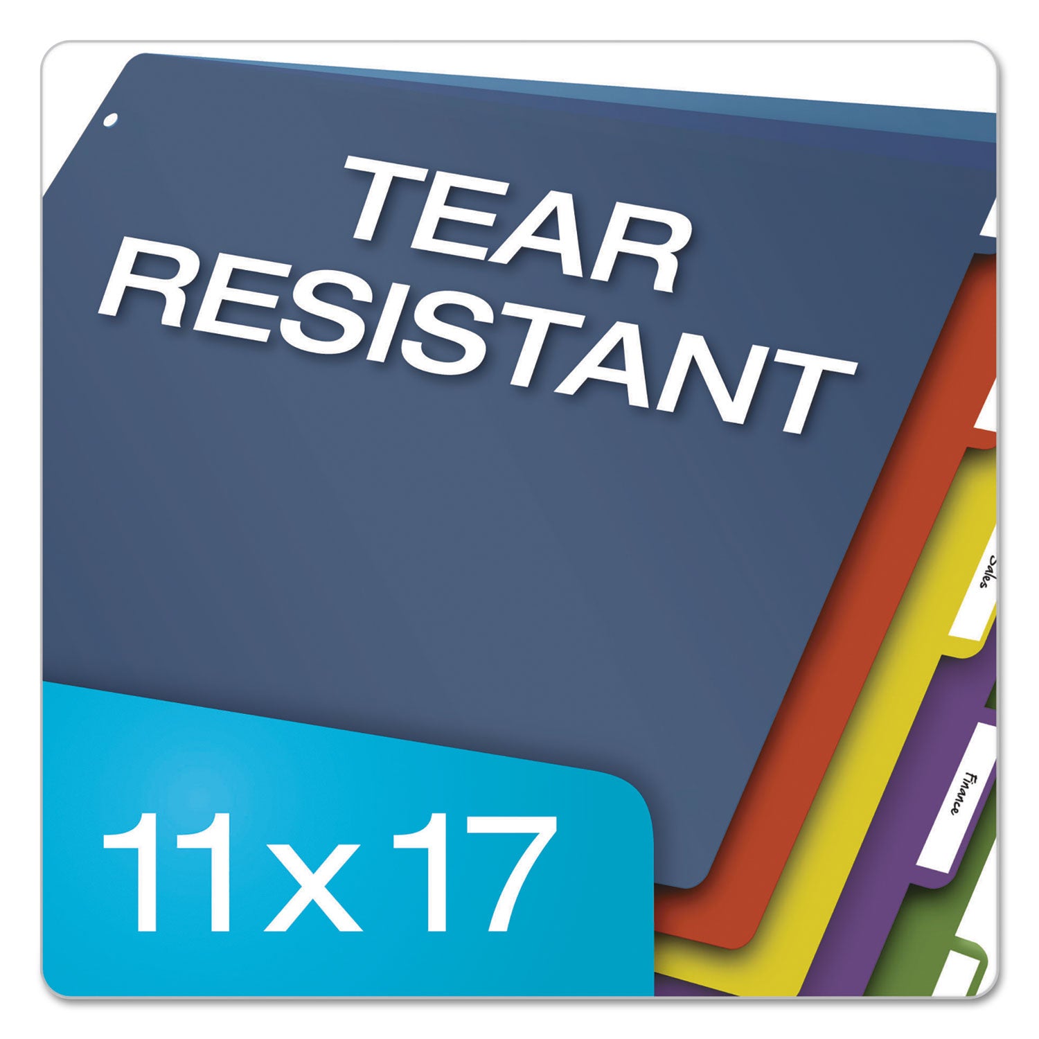 Tabloid-Size Poly Index Divider, 5-Tab, 11 x 17, Assorted, 1 Set - 