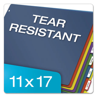 Tabloid-Size Poly Index Divider, 8-Tab, 11 x 17, Assorted, 1 Set - 