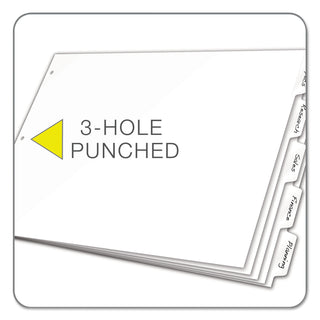 Write 'n Erase Tabloid Index Dividers, 8-Tab, 11 x 17, White, 1 Set - 