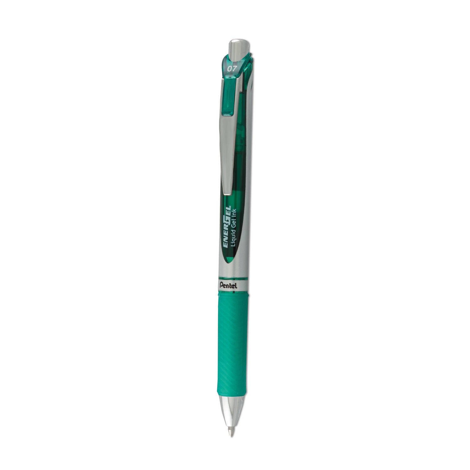 EnerGel RTX Gel Pen, Retractable, Medium 0.7 mm, Green Ink, Green/Gray Barrel - 