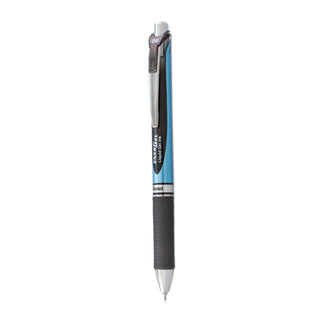 EnerGel RTX Gel Pen, Retractable, Fine 0.5 mm Needle Tip, Black Ink, Black/Blue Barrel - 
