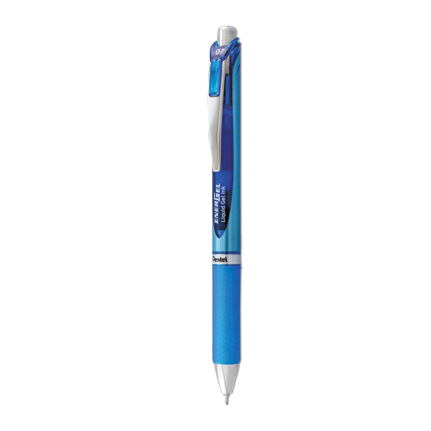 EnerGel RTX Gel Pen, Retractable, Medium 0.7 mm Needle Tip, Blue Ink, Blue/Light Blue Barrel - 