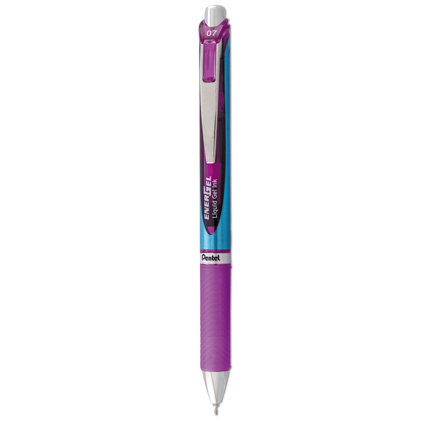 EnerGel RTX Gel Pen, Retractable, Medium 0.7 mm Needle Tip, Violet Ink, Violet/Blue Barrel - 