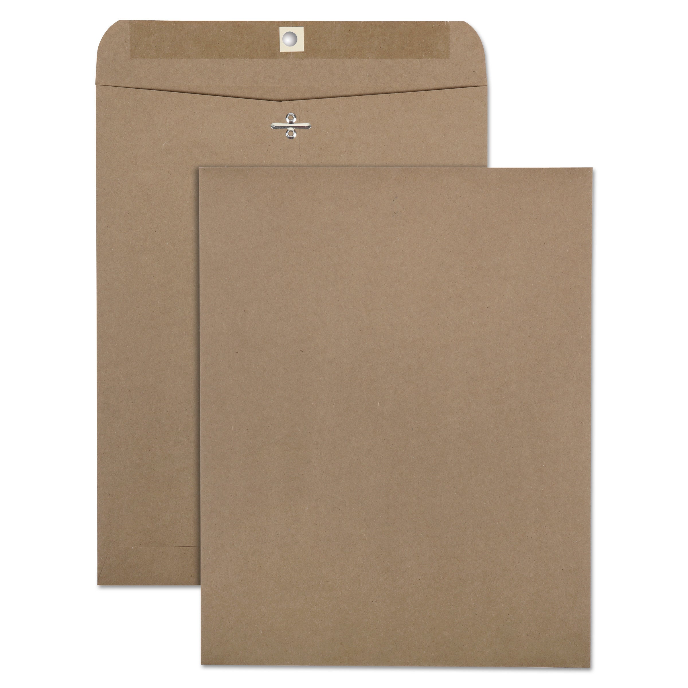 Recycled Brown Kraft Clasp Envelope, #97, Square Flap, Clasp/Gummed Closure, 10 x 13, Brown Kraft, 100/Box - 