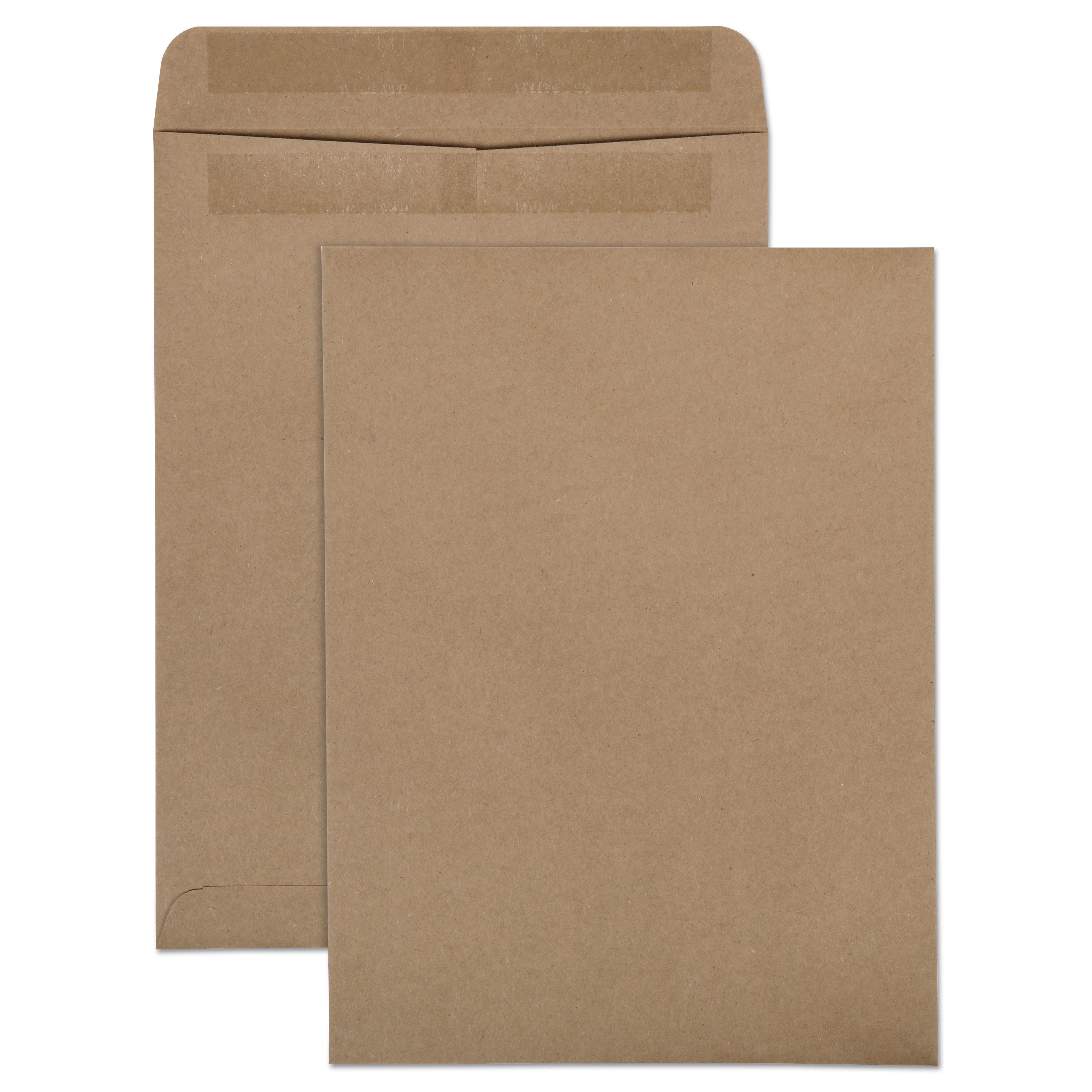 Recycled Brown Kraft Redi-Seal Envelope, #10 1/2, Cheese Blade Flap, Redi-Seal Adhesive Closure, 9 x 12, Brown Kraft, 100/Box - 