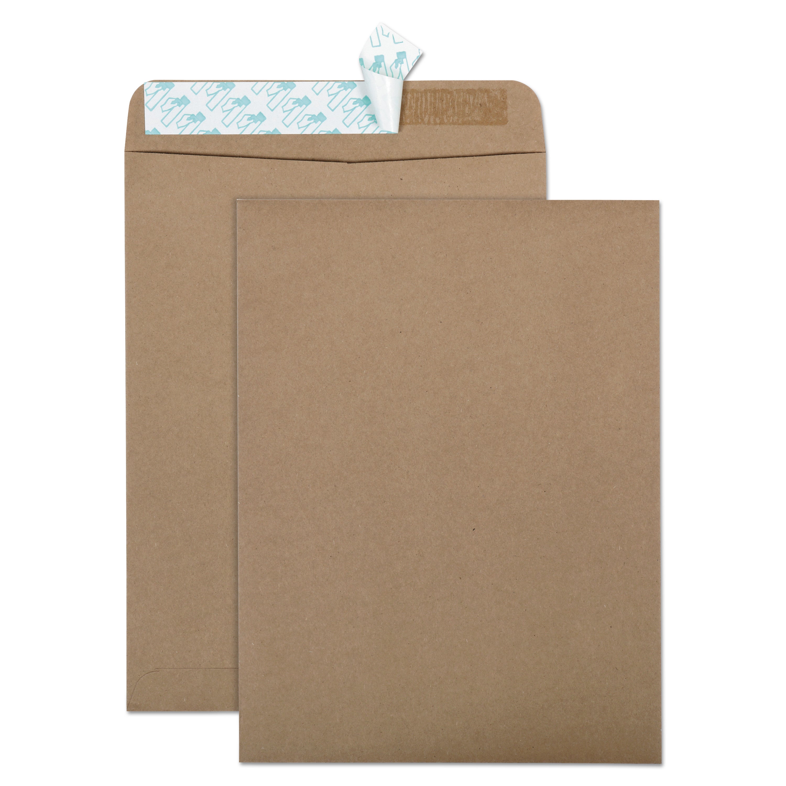 Recycled Brown Kraft Redi-Strip Envelope, #10 1/2, Cheese Blade Flap, Redi-Strip Closure, 9 x 12, Brown Kraft, 100/Box - 