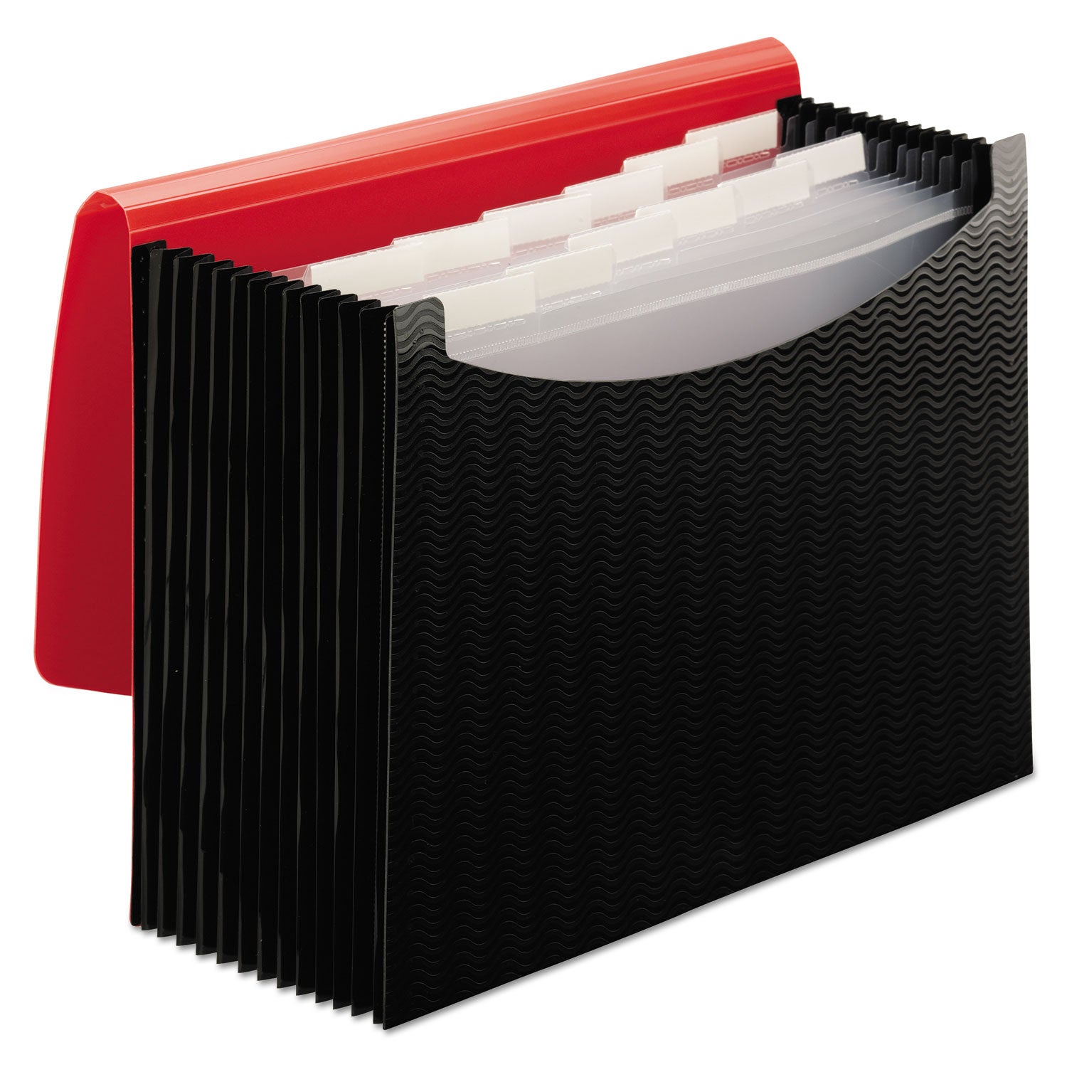 12-pocket-poly-expanding-file-088-expansion-12-sections-cord-hook-closure-1-6-cut-tabs-letter-size-black-red_smd70866 - 2