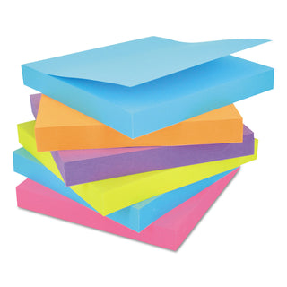 Self-Stick Note Pads, 3" x 3", Assorted Bright Colors, 100 Sheets/Pad, 12 Pads/Pack - 