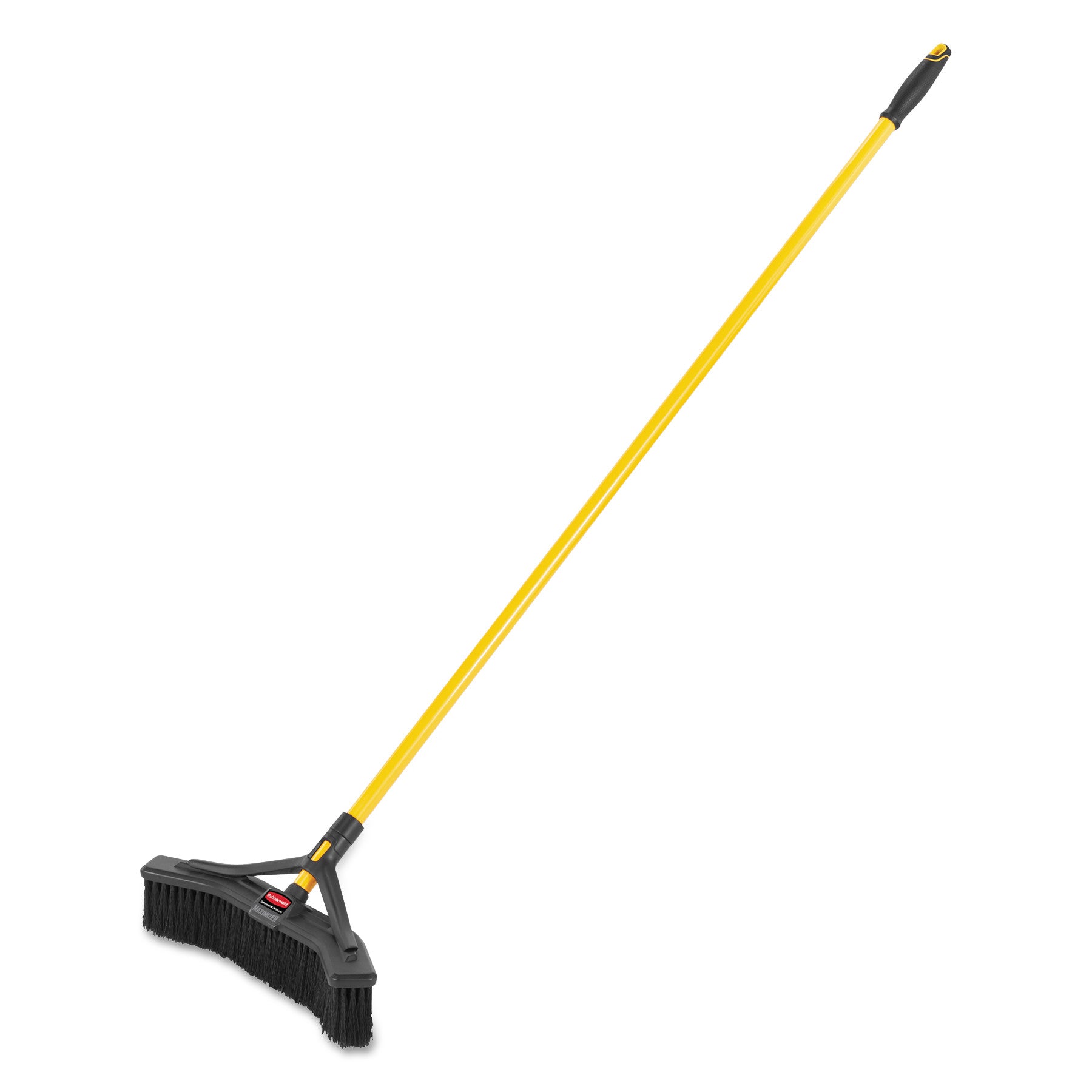 maximizer-push-to-center-broom-poly-bristles-18-x-5813-steel-handle-yellow-black_rcp2018727 - 1