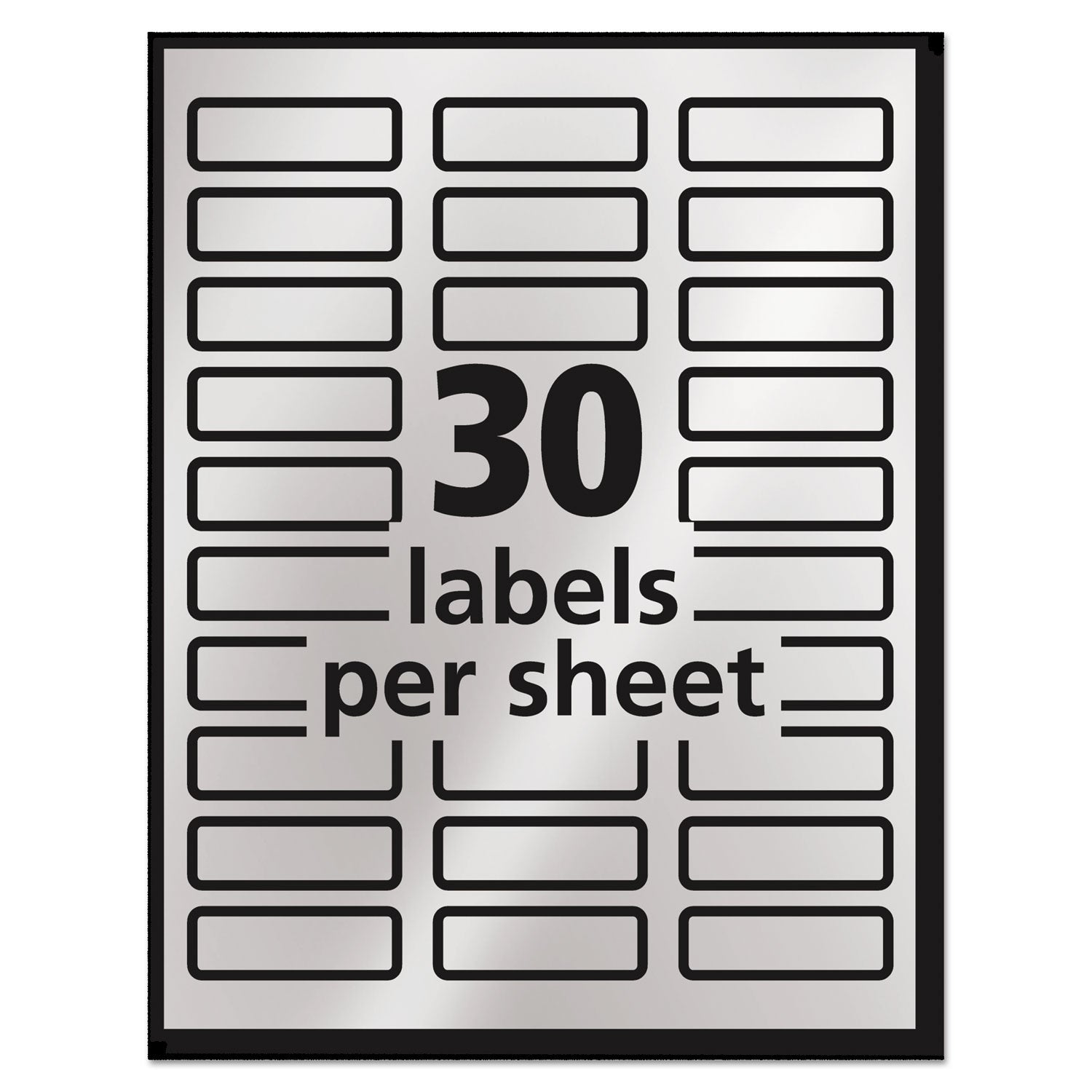 Foil Mailing Labels, Inkjet Printers, 0.75 x 2.25, Silver, 30/Sheet, 10 Sheets/Pack - 