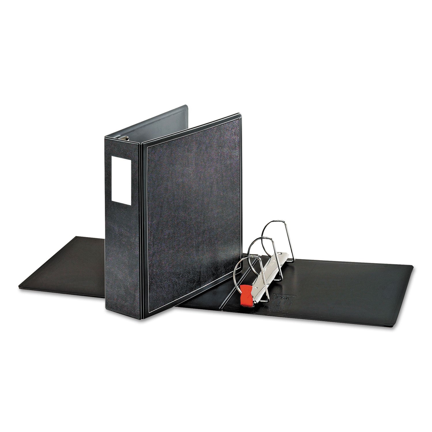 SuperLife Easy Open Locking Slant-D Ring Binder, 3 Rings, 3" Capacity, 11 x 8.5, Black - 