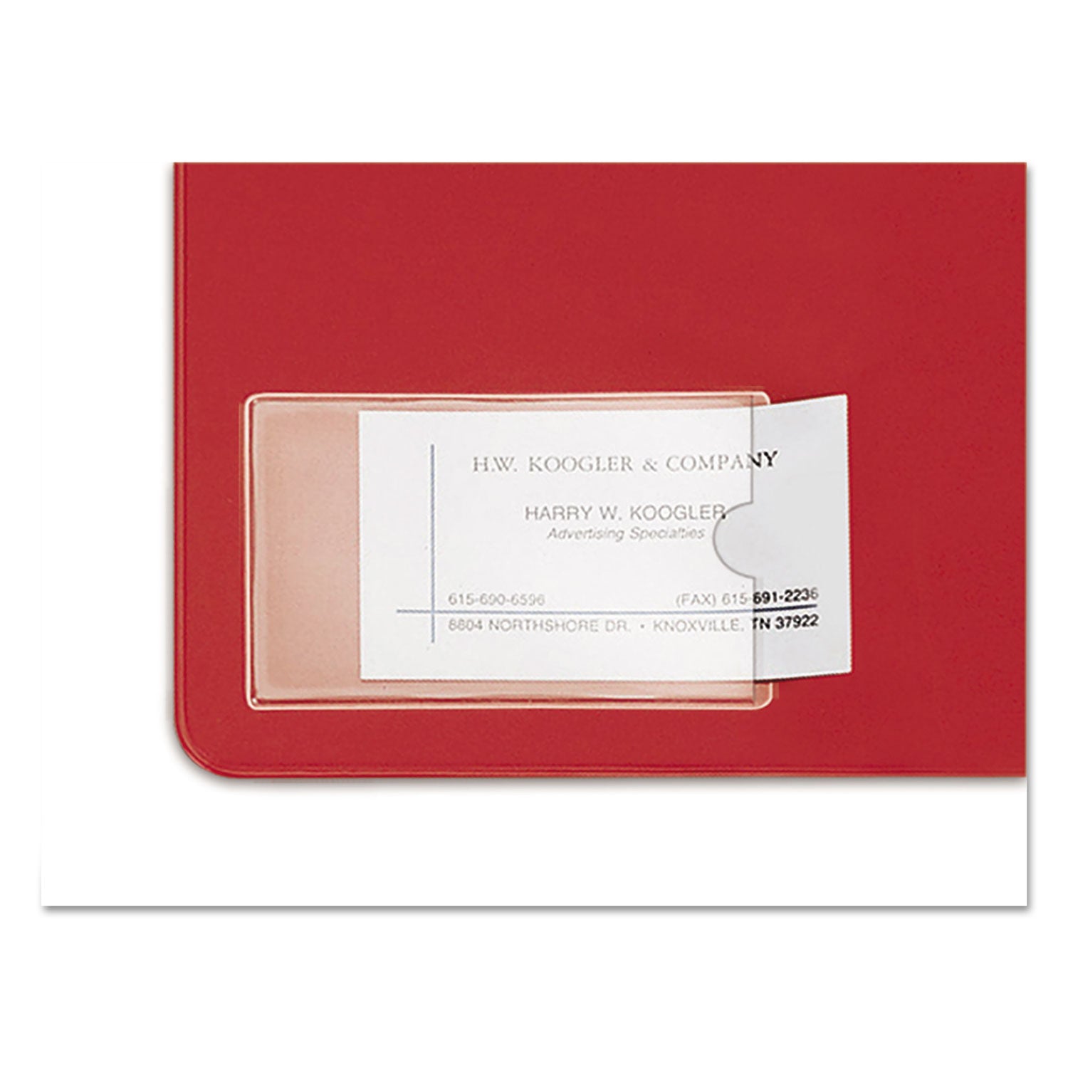 HOLD IT Poly Business Card Pocket, Top Load, 3.75 x 2.38, Clear, 10/Pack - 