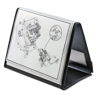 ShowFile Horizontal Display Easel, 20 Letter-Size Sleeves, Black