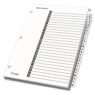 OneStep Printable Table of Contents and Dividers, 26-Tab, A to Z, 11 x 8.5, White, White Tabs, 1 Set - 