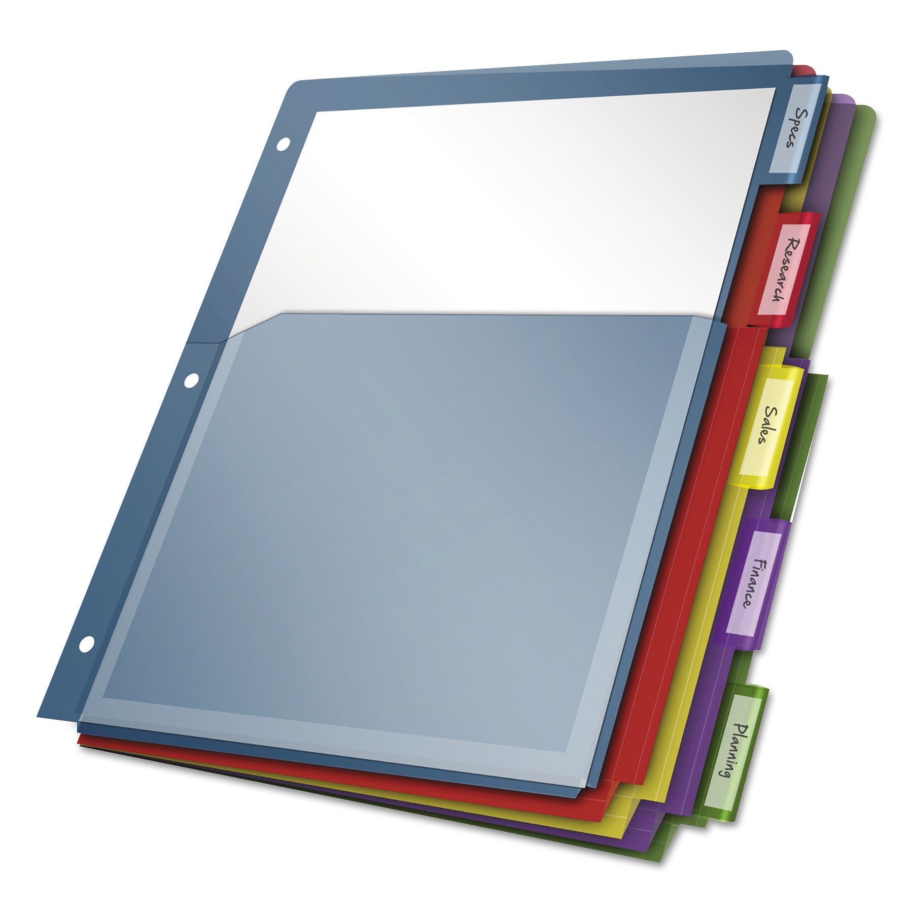 Expanding Pocket Index Dividers, 5-Tab, 11 x 8.5, Assorted, 1 Set - 