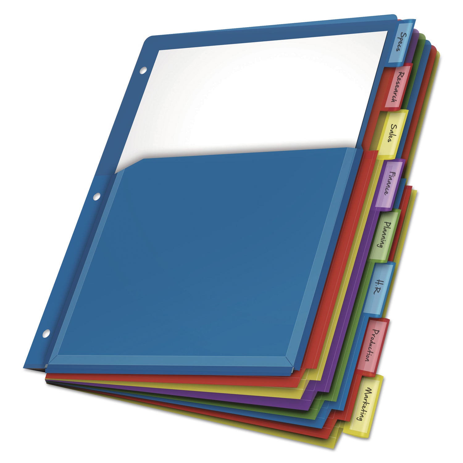 Expanding Pocket Index Dividers, 8-Tab, 11 x 8.5, Assorted, 1 Set - 