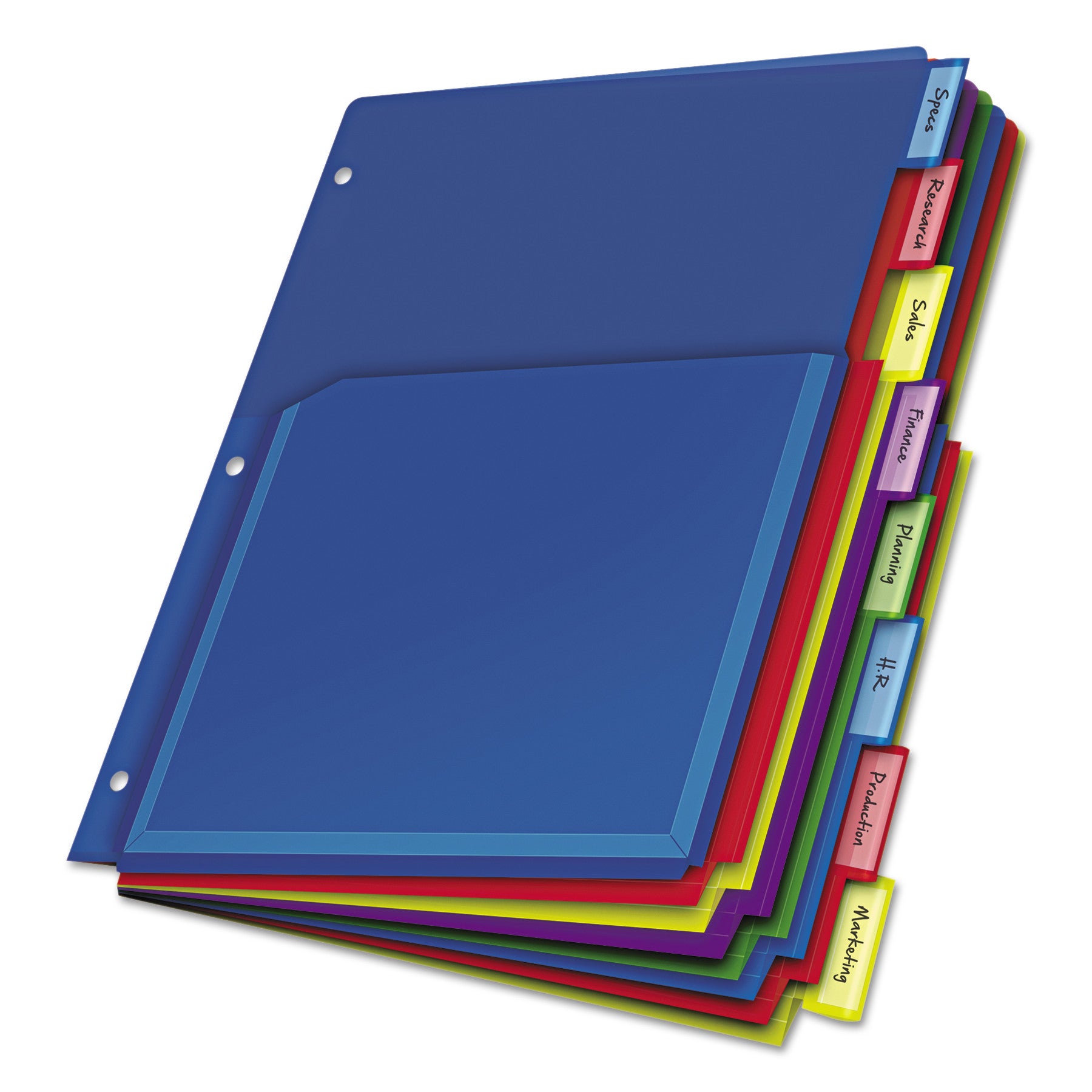 Expanding Pocket Index Dividers, 8-Tab, 11 x 8.5, Assorted, 1 Set - 