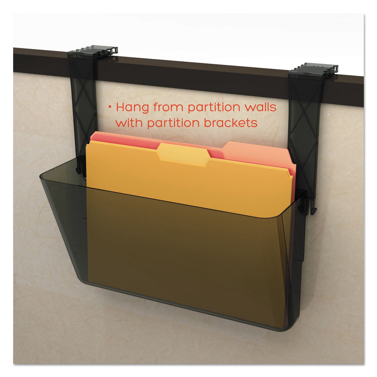 DocuPocket Stackable Wall Pocket, Letter Size, 13" x 4", Smoke - 