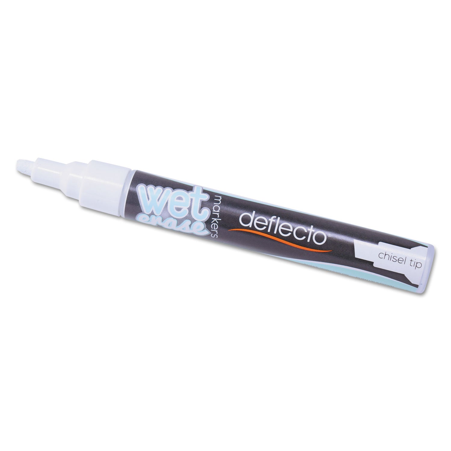 Wet Erase Markers, Medium Chisel Tip, White, 4/Pack