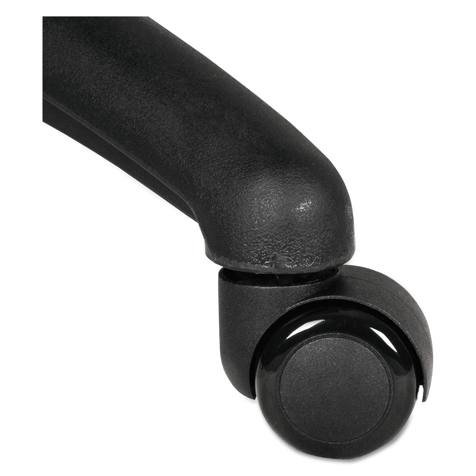 Dual Wheel Hooded Casters, Grip Ring Type B Stem, 2" Soft Nylon Wheel, Black, 5/Set - 4