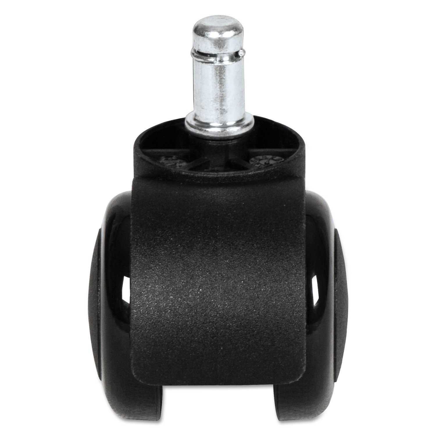 Dual Wheel Hooded Casters, Grip Ring Type B Stem, 2" Soft Nylon Wheel, Black, 5/Set - 2