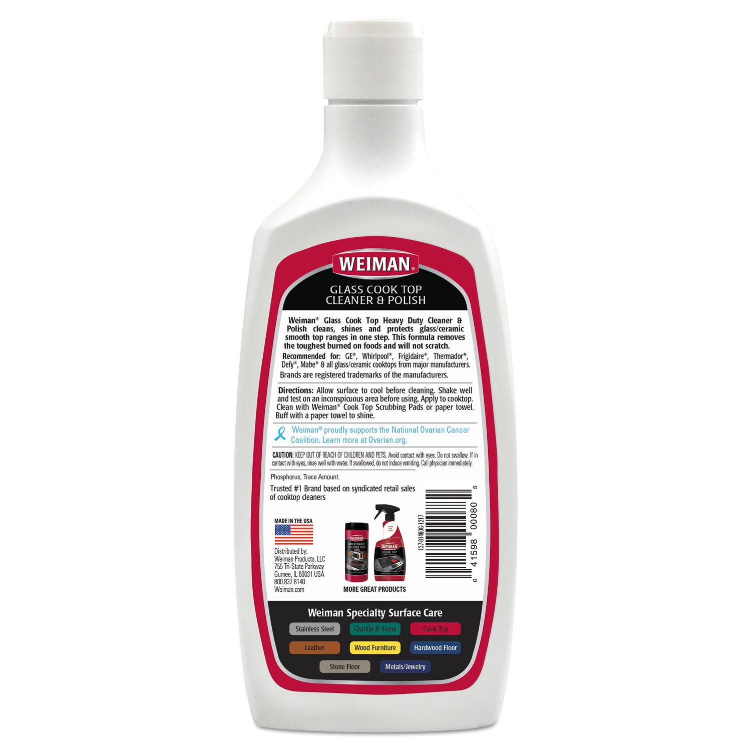 Glass Cook Top Cleaner and Polish, 20 oz Squeeze Bottle