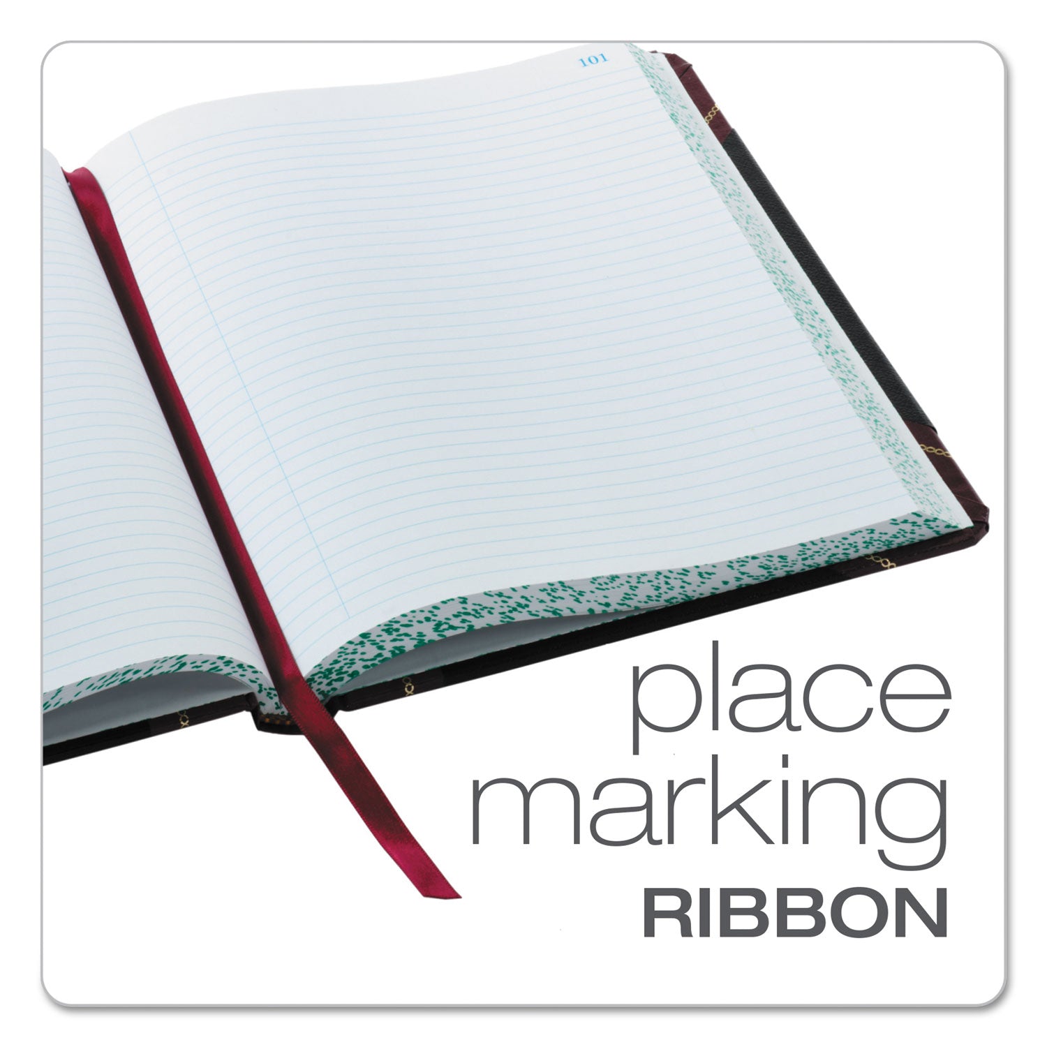 Extra-Durable Bound Book, Single-Page Record-Rule Format, Black/Maroon/Gold Cover, 10.13 x 7.78 Sheets, 300 Sheets/Book - 