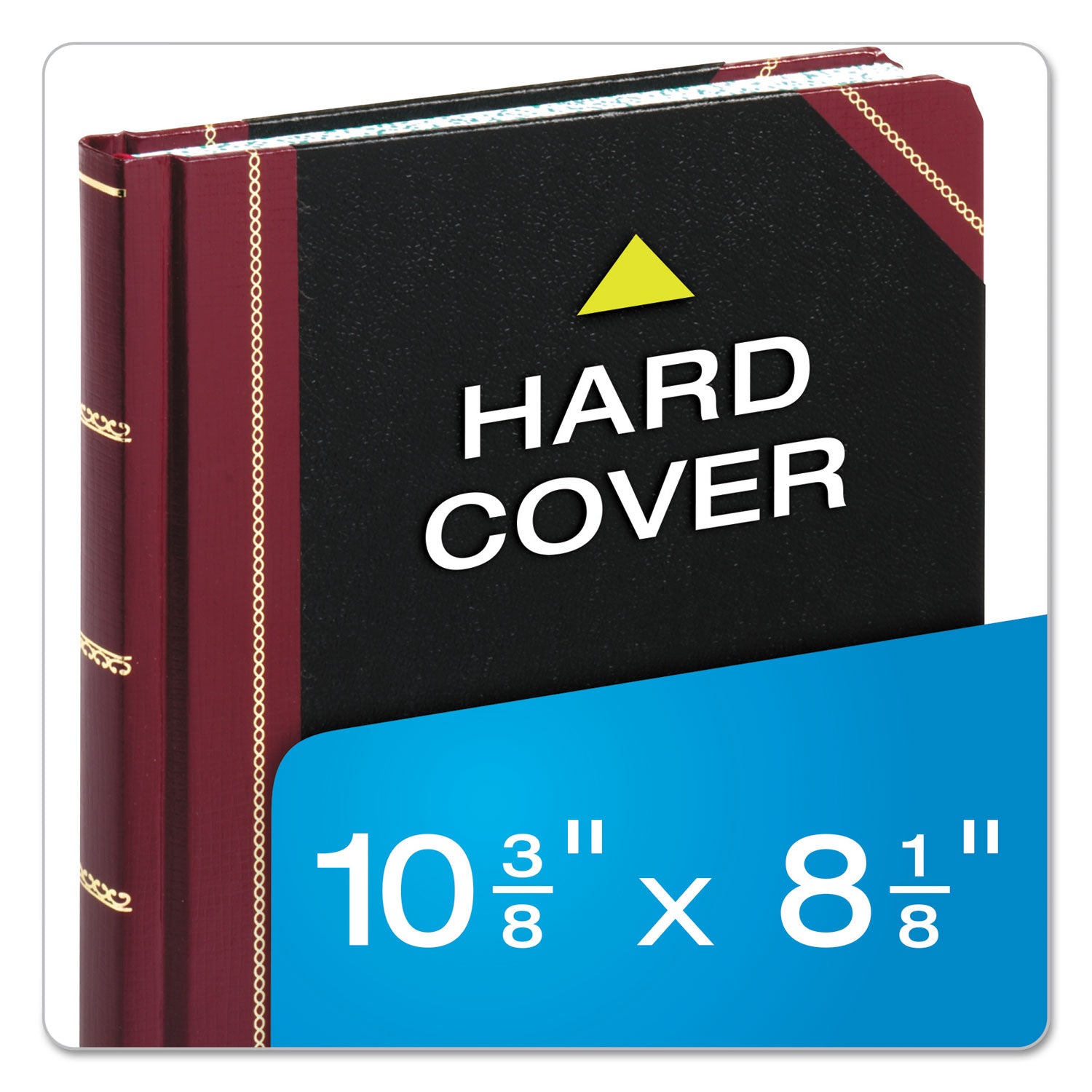 Extra-Durable Bound Book, Single-Page Record-Rule Format, Black/Maroon/Gold Cover, 10.13 x 7.78 Sheets, 300 Sheets/Book - 
