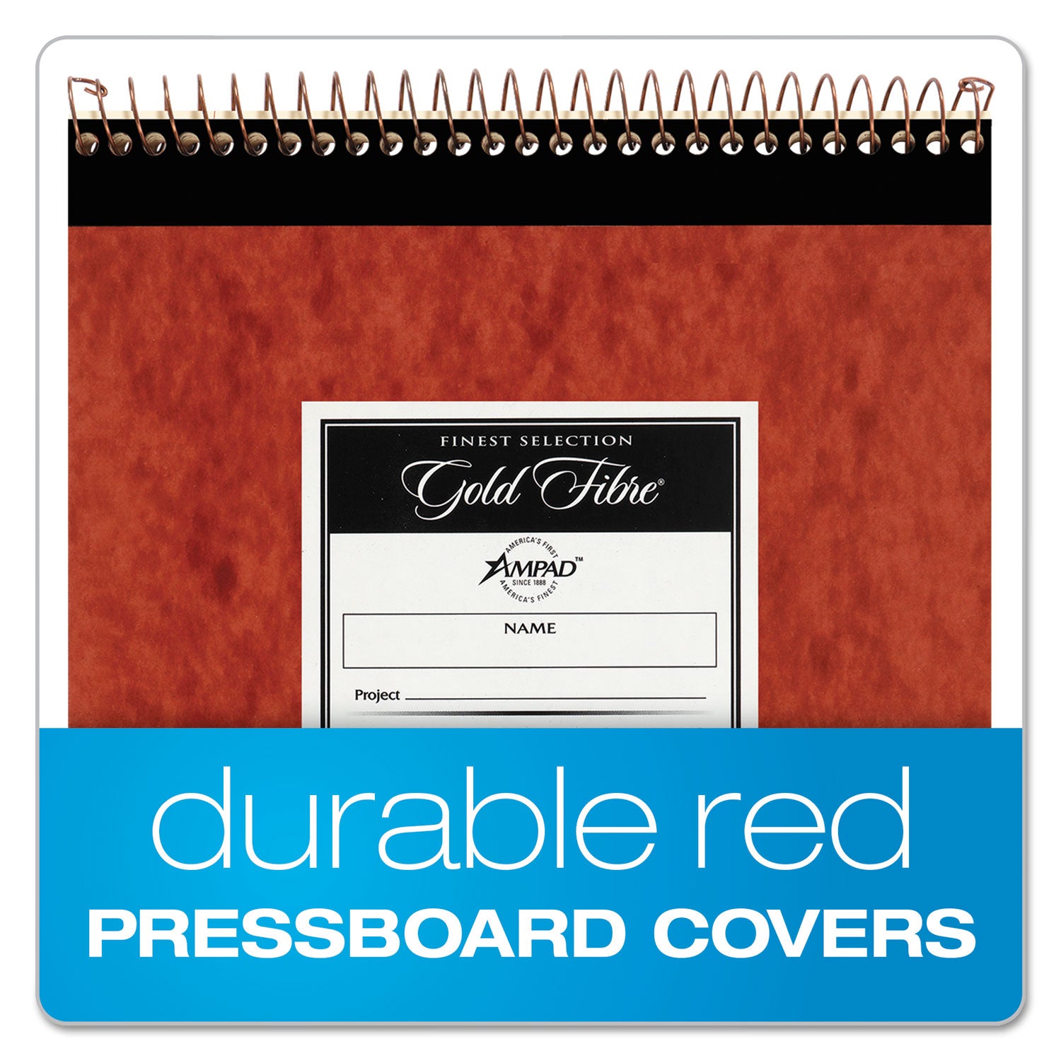 Gold Fibre Retro Wirebound Writing Pads, Wide/Legal and Quadrille Rule, Red Cover, 70 White 8.5 x 11.75 Sheets - 