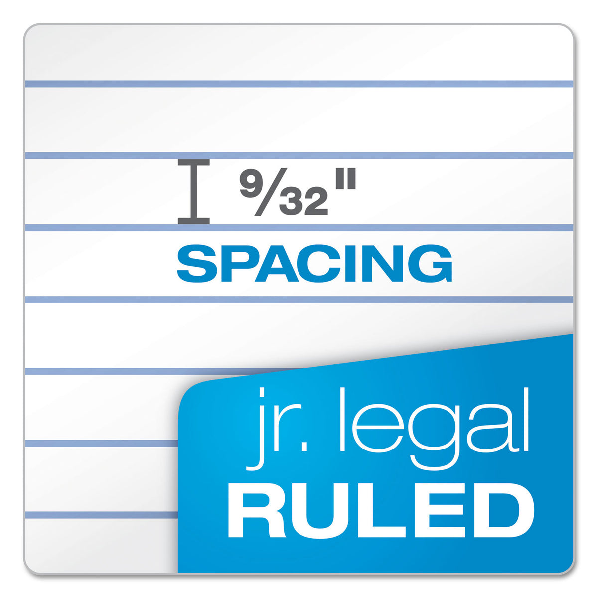 Recycled Writing Pads, Narrow Rule, Politex Green Kelsu Headband, 50 White 5 x 8 Sheets, Dozen - 