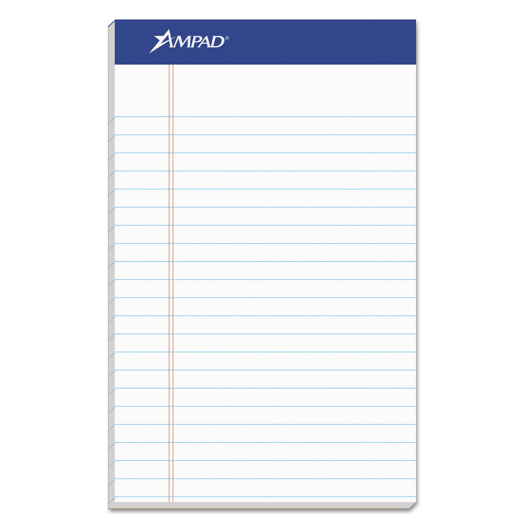 Recycled Writing Pads, Narrow Rule, Politex Green Kelsu Headband, 50 White 5 x 8 Sheets, Dozen - 