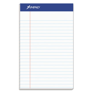 Recycled Writing Pads, Narrow Rule, Politex Green Kelsu Headband, 50 White 5 x 8 Sheets, Dozen - 