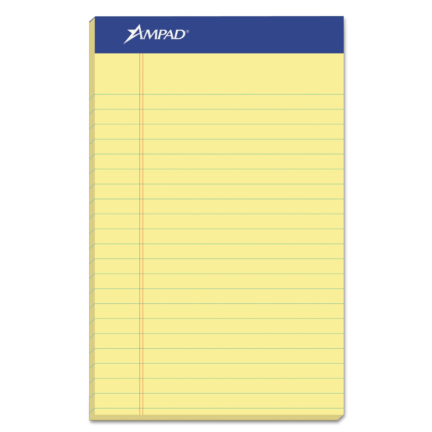 Perforated Writing Pads, Narrow Rule, 50 Canary-Yellow 5 x 8 Sheets, Dozen - 