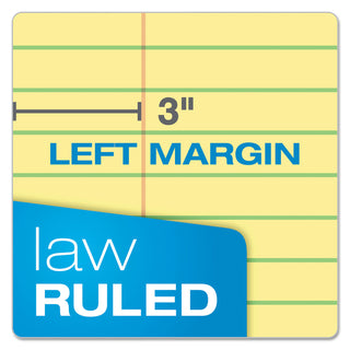 Double Sheet Pads, Pitman Rule Variation (Offset Dividing Line - 3" Left), 100 Canary-Yellow 8.5 x 11.75 Sheets - 